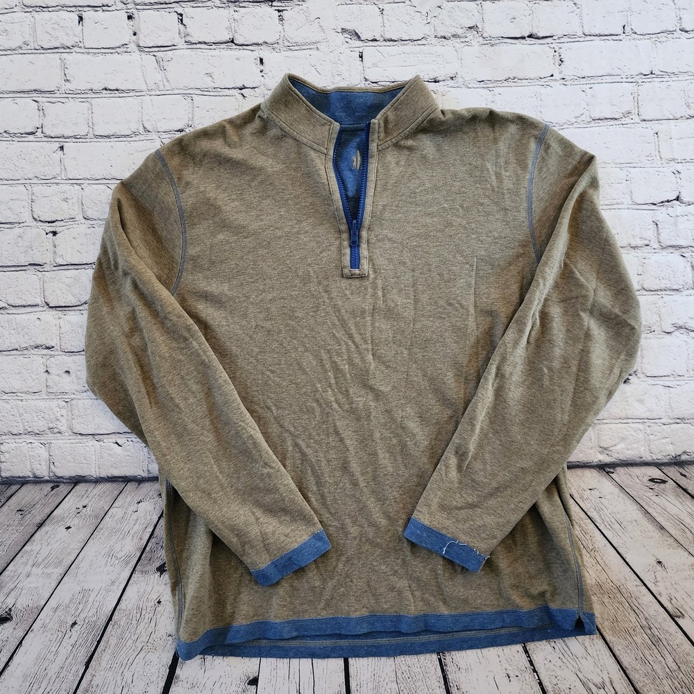 Johnnie-O Mens Quarter Zip Pullover Reversible Trim Logo (see measurements)
